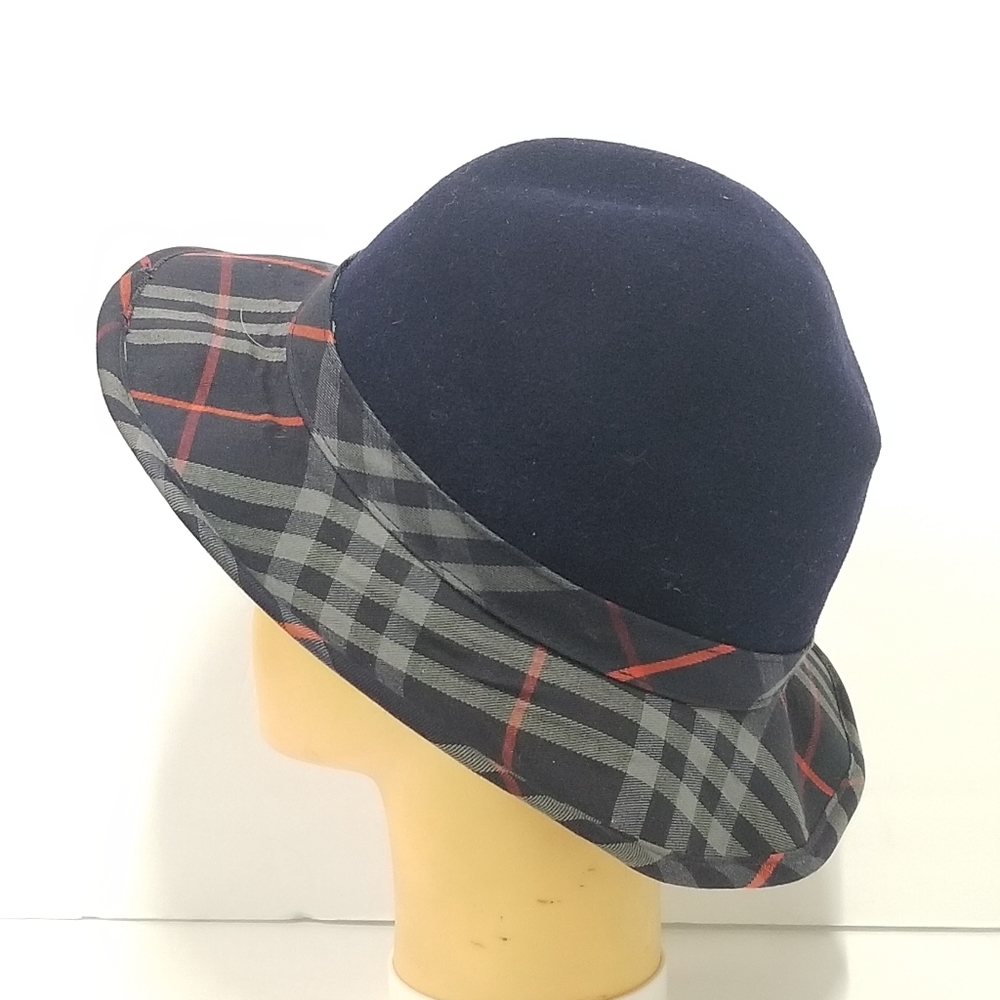 Vintage Auth Burberry felt / check bowler hat. Size Large - Picture 9 of 12